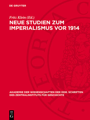 cover image of Neue Studien zum Imperialismus vor 1914
